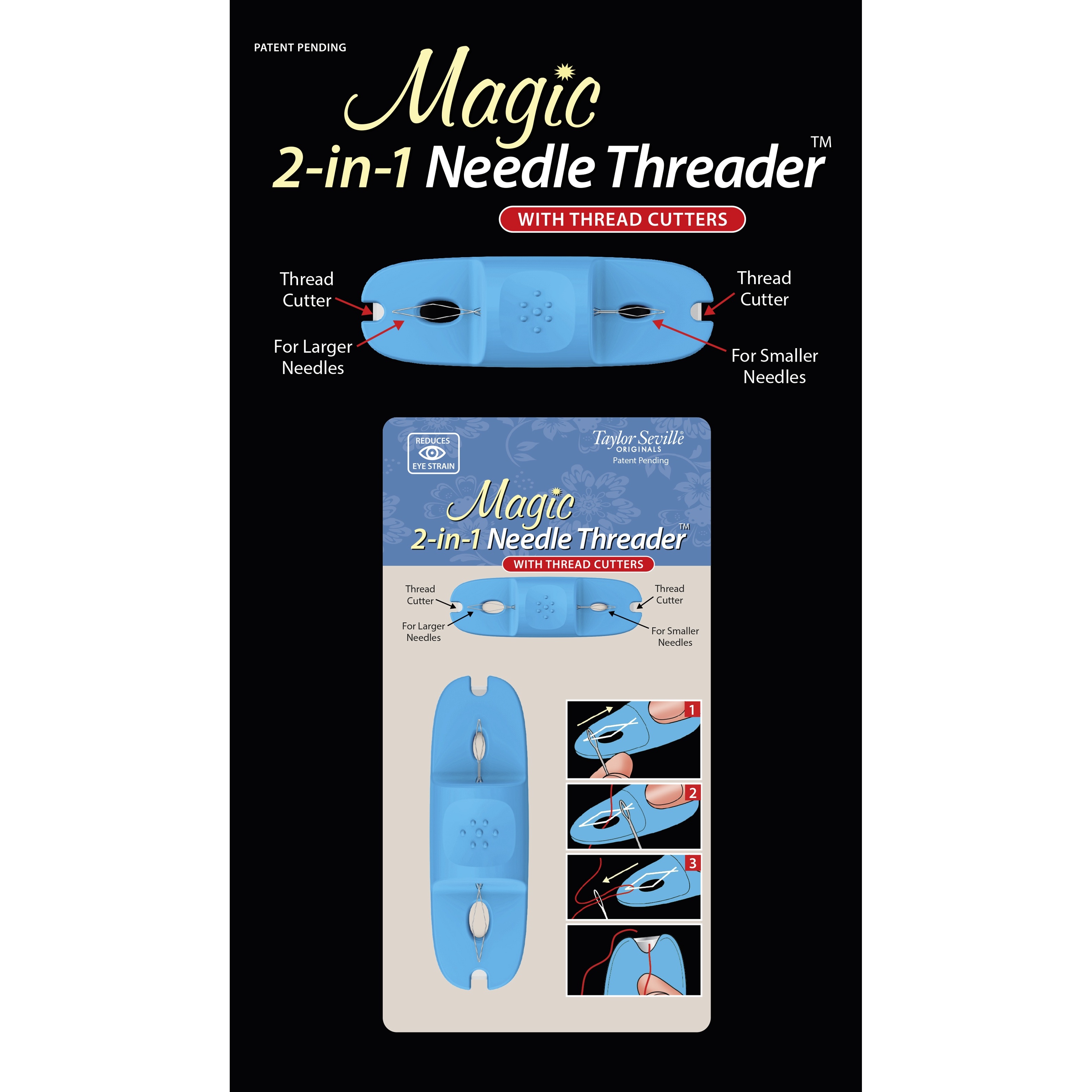 Taylor Seville Magic 2-In-1 Needle Threader™ with Thread Cutters